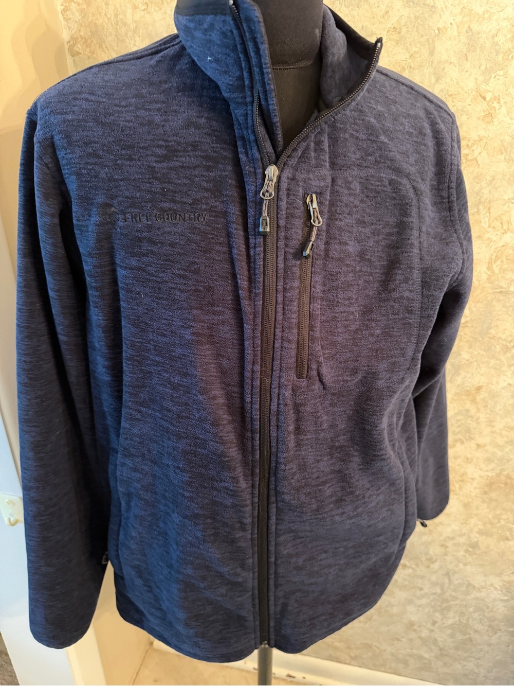 Free Country Men's Dark Navy Zip-Up Fleece Jacket